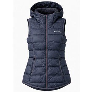 Columbia - Hooded Down Puffer Vest Women's - Navy Blue - Packable - Size Small